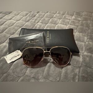 Ted Baker London TB130 Gradient Aviator Sunglasses Tortoise/Light Gold-NWT